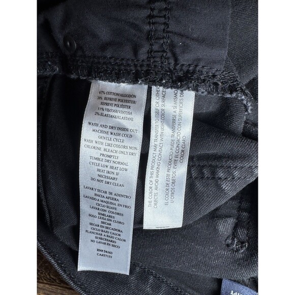 Calvin‎ Klein Jeans Black Cuffed High Rise Denim Cut Off Shorts Size 16 - Picture 10 of 11